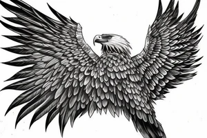 eagle wings on man chest tattoo idea