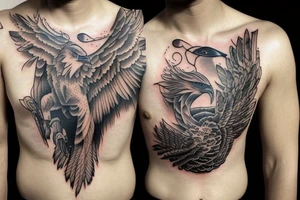 eagle on man chest tattoo idea