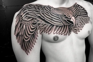 eagle on man chest tattoo idea