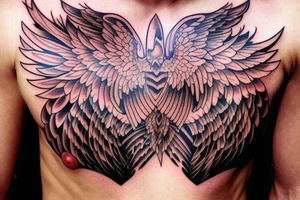 phoenix  on man chest tattoo idea
