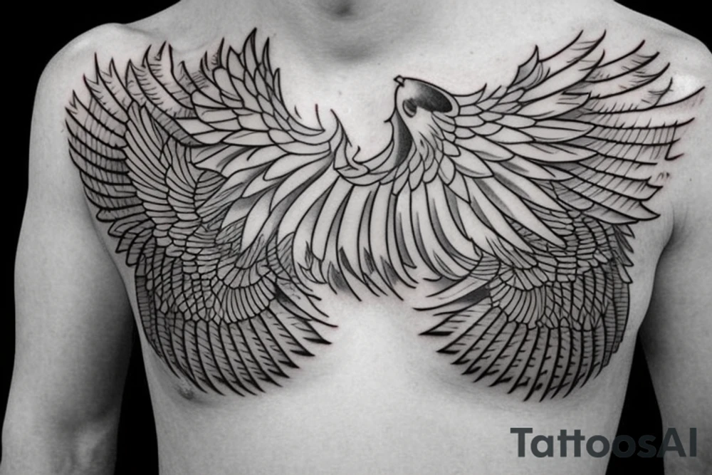 phoenix  on man chest tattoo idea
