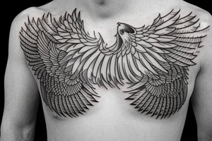 phoenix  on man chest tattoo idea