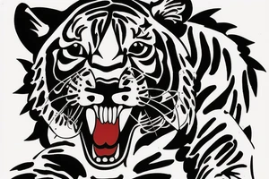 tiger on male chest tattoo idea