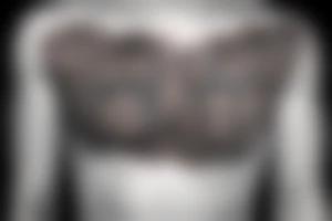 tiger on male chest tattoo idea
