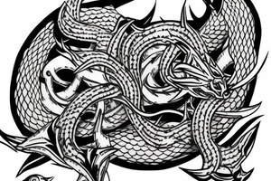 hydra on male chest tattoo idea