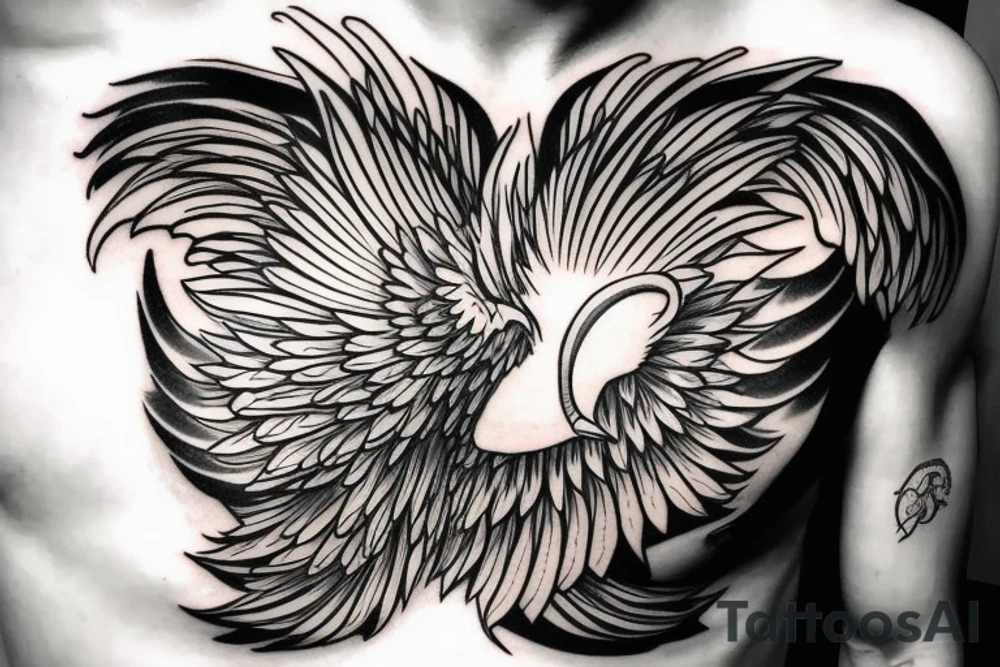harpie on male chest tattoo idea