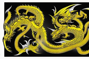 Shoulder sleeve
dragon tattoo with black scales, yellow highlights on scales, long sharp claws, silky hair and intense eyes. dragon made into rockface

silky hair
trippy
abstract negative spaces tattoo idea