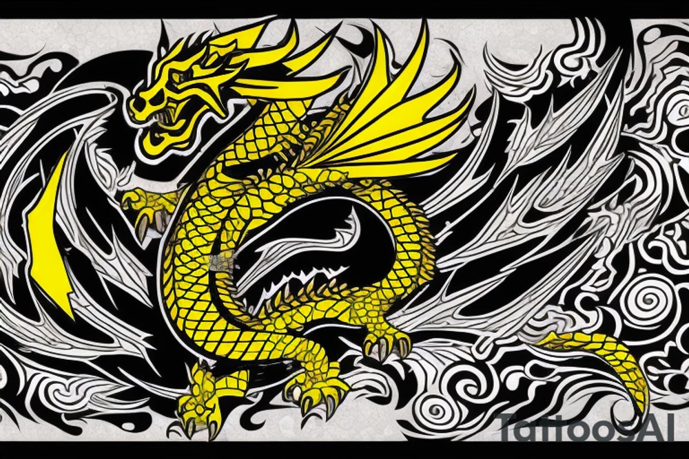 Shoulder sleeve tattoo
dragon with black scales, yellow small highlights on scales, long sharp claws, silky hair and intense eyes. dragon has lions hair

silky hair
trippy
abstract negative spaces
scratch marks tattoo idea