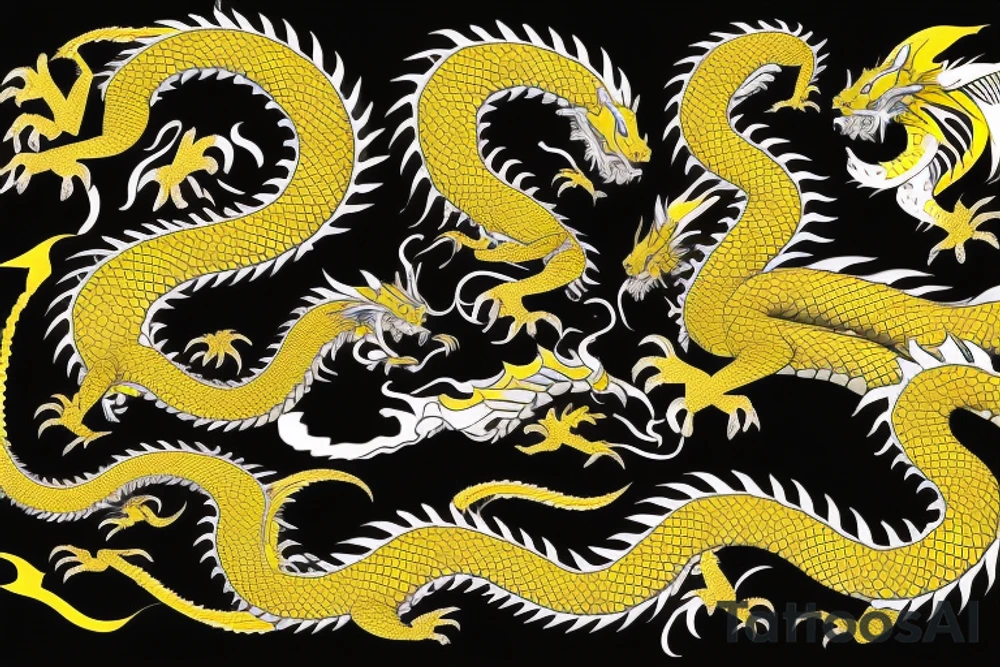 Shoulder sleeve tattoo
dragon with black scales, yellow small highlights on scales, long sharp claws, silky hair and intense eyes. dragon has lions hair

silky hair
trippy
abstract negative spaces
scratch marks tattoo idea