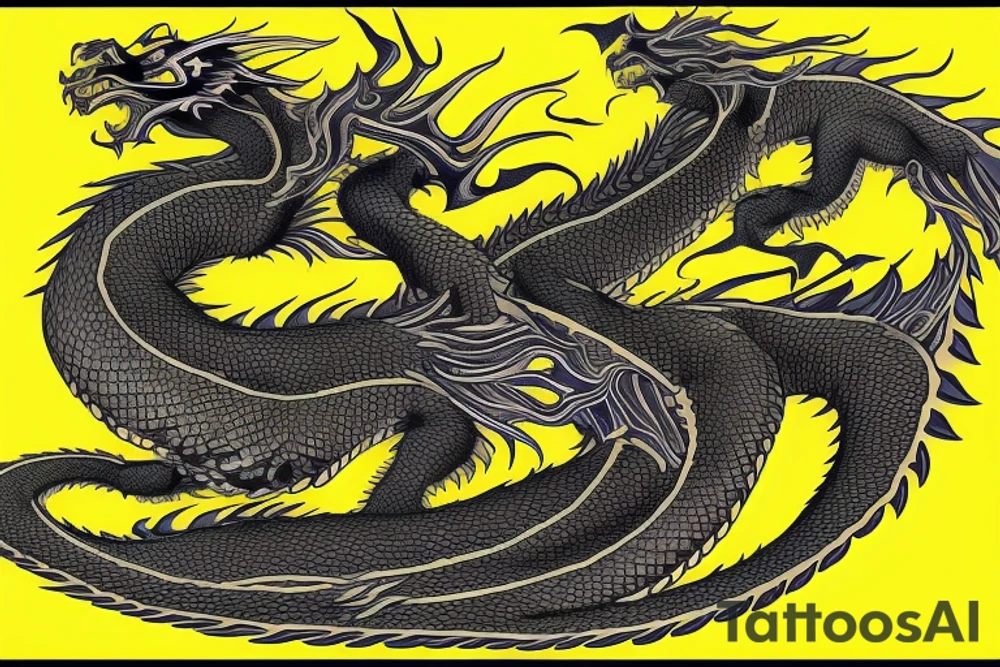 Shoulder sleeve tattoo
dragon with black scales, yellow small highlights on scales, long sharp claws, silky hair and intense eyes. dragon has lions hair

silky hair
trippy
abstract negative spaces
scratch marks tattoo idea