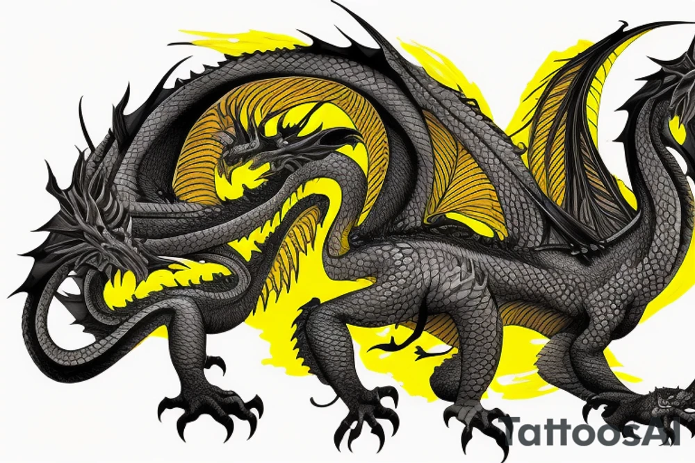 Shoulder sleeve tattoo
dragon with black scales, yellow small highlights on scales, long sharp claws, silky hair and intense eyes. dragon has lions hair

silky hair
trippy
abstract negative spaces
scratch marks tattoo idea