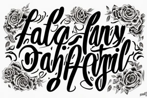 La Familia text tattoo in cursive letters tattoo idea