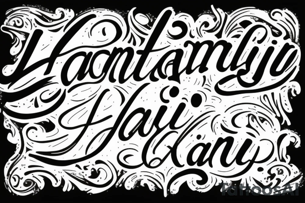 La Familia text tattoo in cursive letters tattoo idea