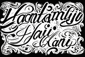 La Familia text tattoo in cursive letters tattoo idea