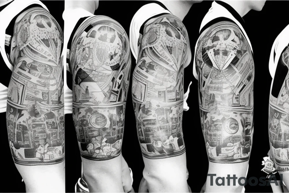 Pilot talk album inspired half sleeve tattoo idea