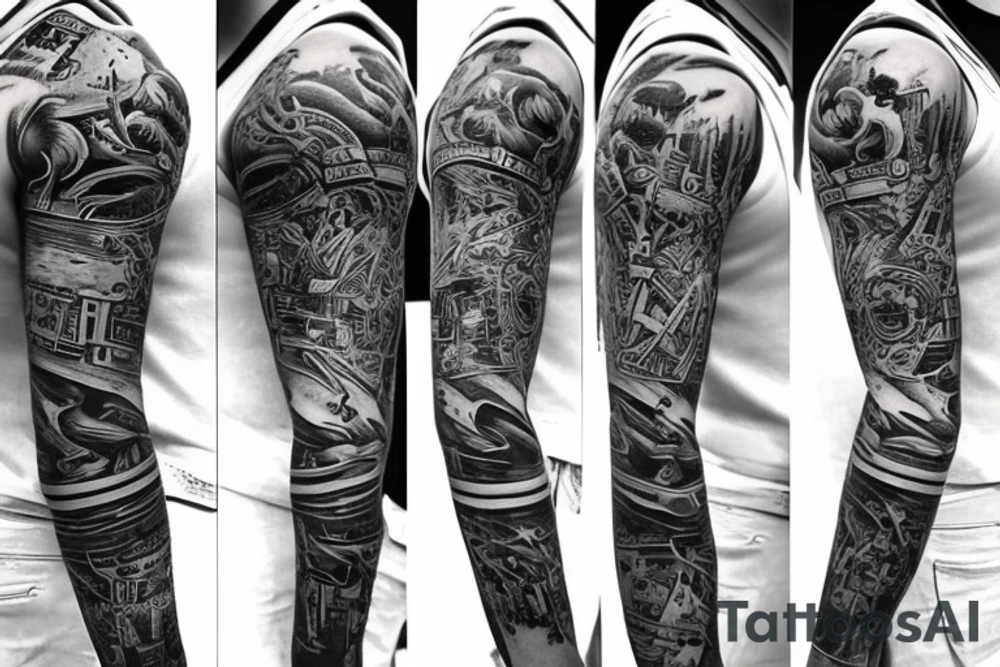 Pilot talk album inspired half sleeve tattoo idea