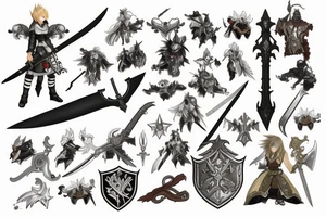 Final Fantasy XIV Dalamud Icon, Paladin Sword, Anime tattoo idea