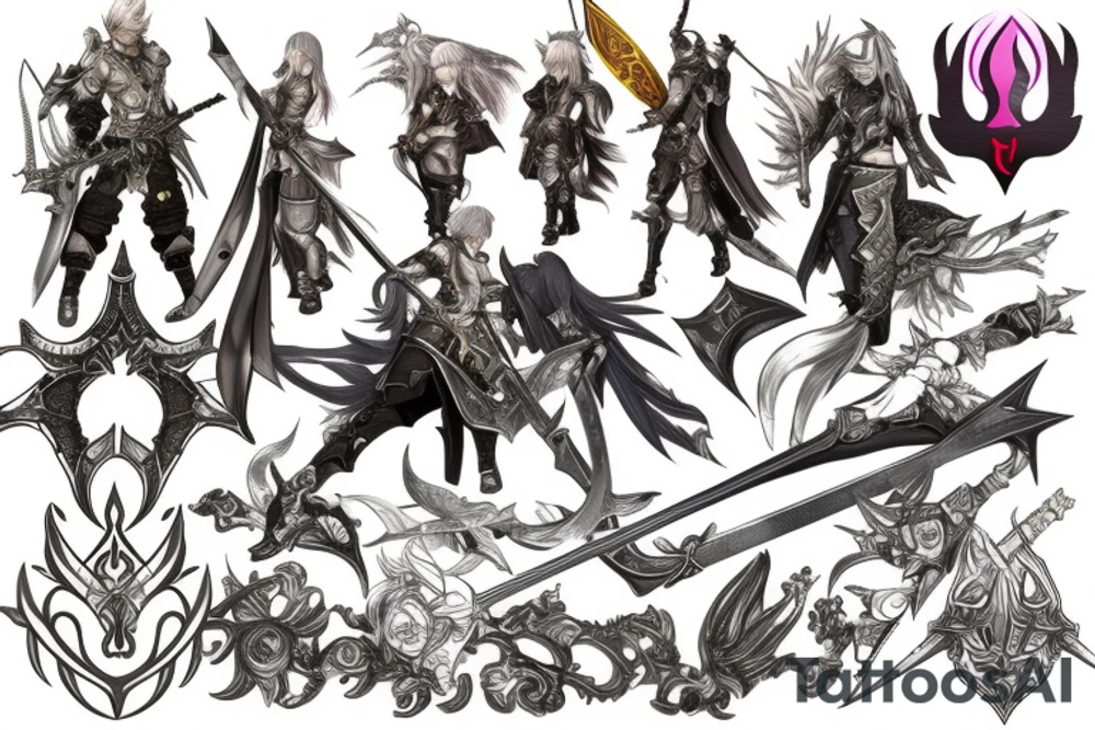 Final Fantasy XIV Dalamud Icon, Paladin Sword, Anime tattoo idea