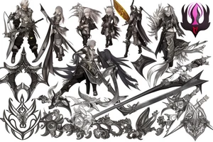 Final Fantasy XIV Dalamud Icon, Paladin Sword, Anime tattoo idea