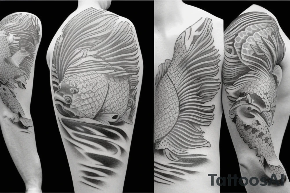3D Koi fish tattoo idea
