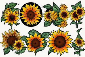 sunflowers in a bunch tattoo idea