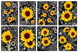 sunflowers in a bunch tattoo idea