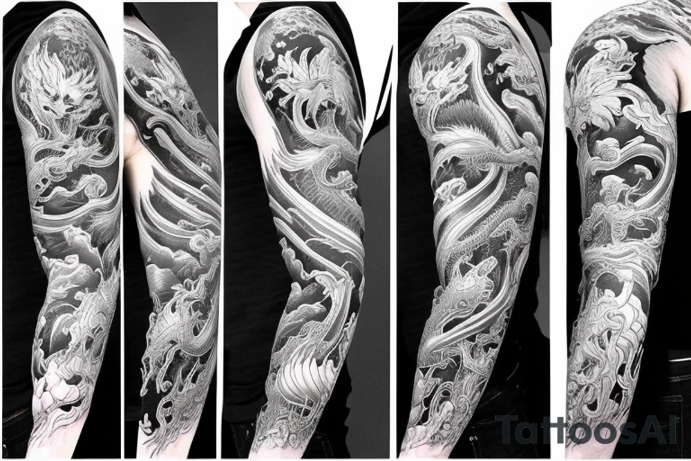 spider lilies
waves
jiu jiutsu kaisen
demon dragon
mexican inspiration
full sleeve tattoo idea