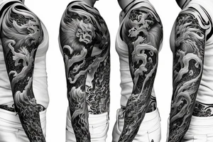 spider lilies
waves
jiu jiutsu kaisen
demon dragon
mexican inspiration
full sleeve tattoo idea