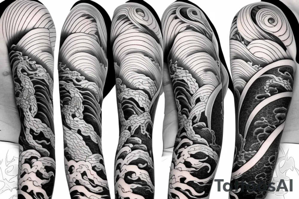 spider lilies in the background and foreground with waves in the background
anime themed
dragon
mexican inspiration
full sleeve tattoo idea