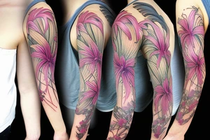 spider lilies full sleeve tattoo tattoo idea