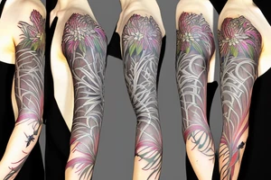 spider lilies full sleeve tattoo tattoo idea