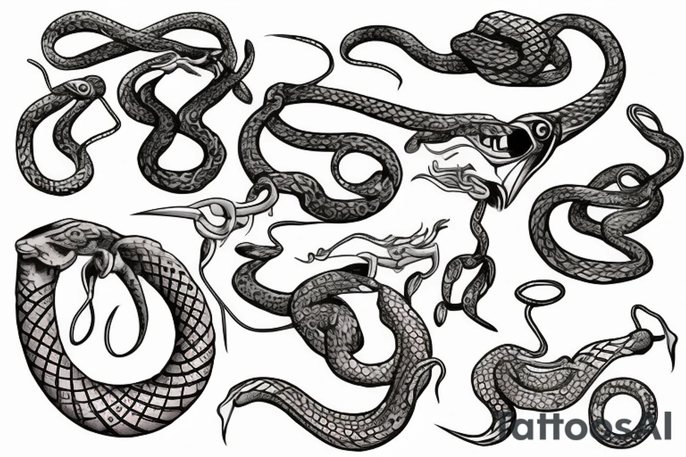 Snake tied around ankle tattoo idea