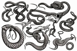 Snake tied around ankle tattoo idea