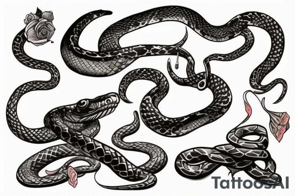 Snake tied around ankle tattoo idea
