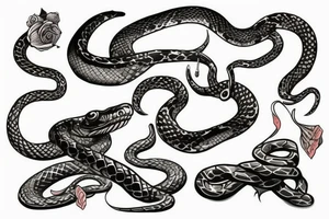 Snake tied around ankle tattoo idea