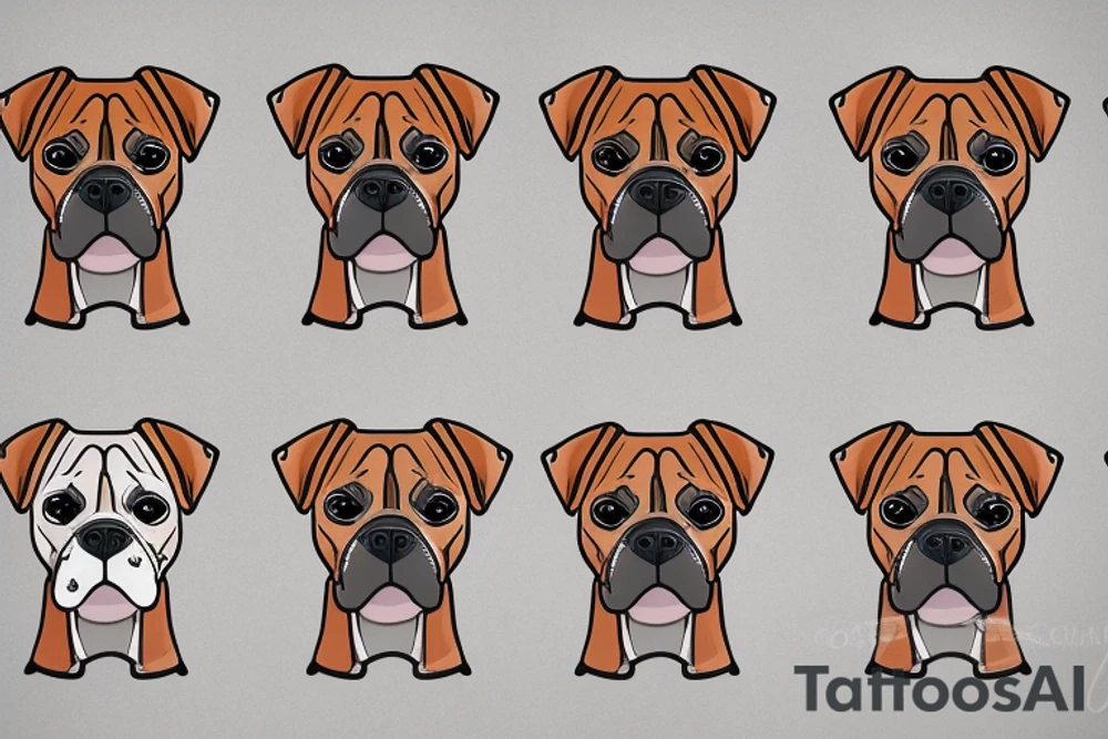Boxer dog with piece of pizza tattoo idea
