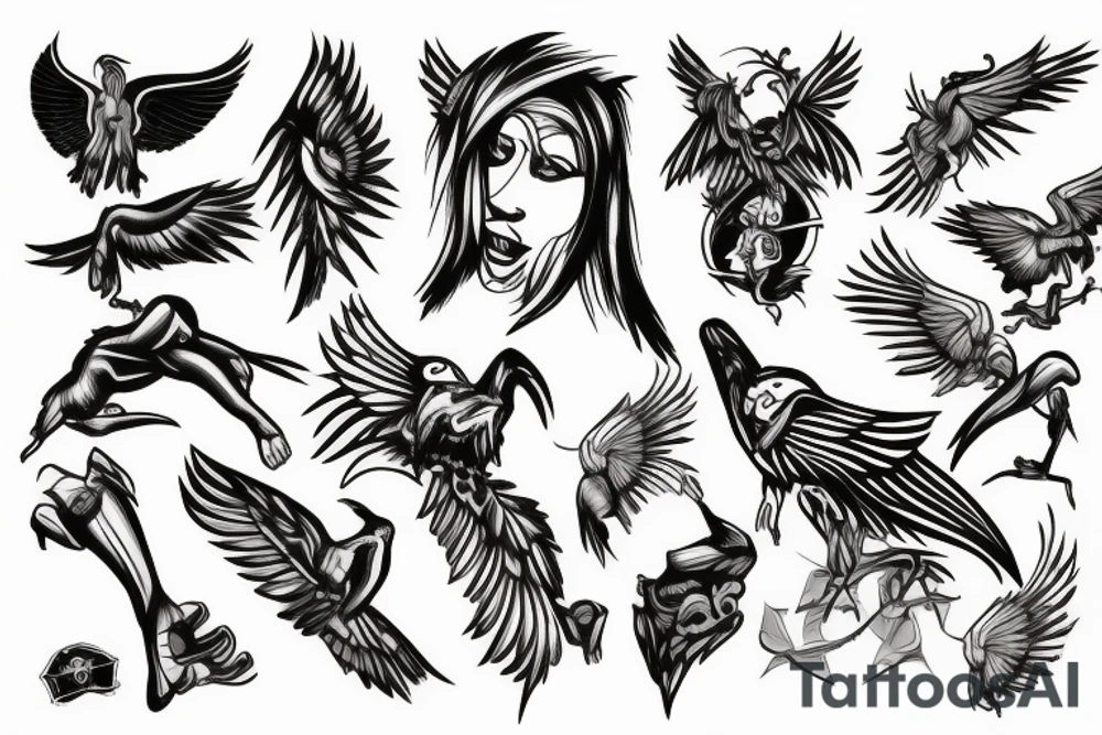 Spread eagle tattoo idea