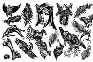 Spread eagle tattoo idea
