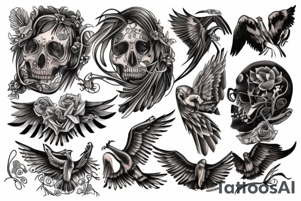 Spread eagle tattoo idea