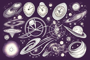 The universe showcasing time and energy tattoo idea