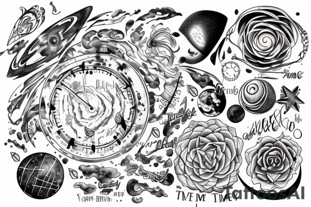 The universe showcasing time and energy tattoo idea