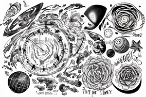 The universe showcasing time and energy tattoo idea