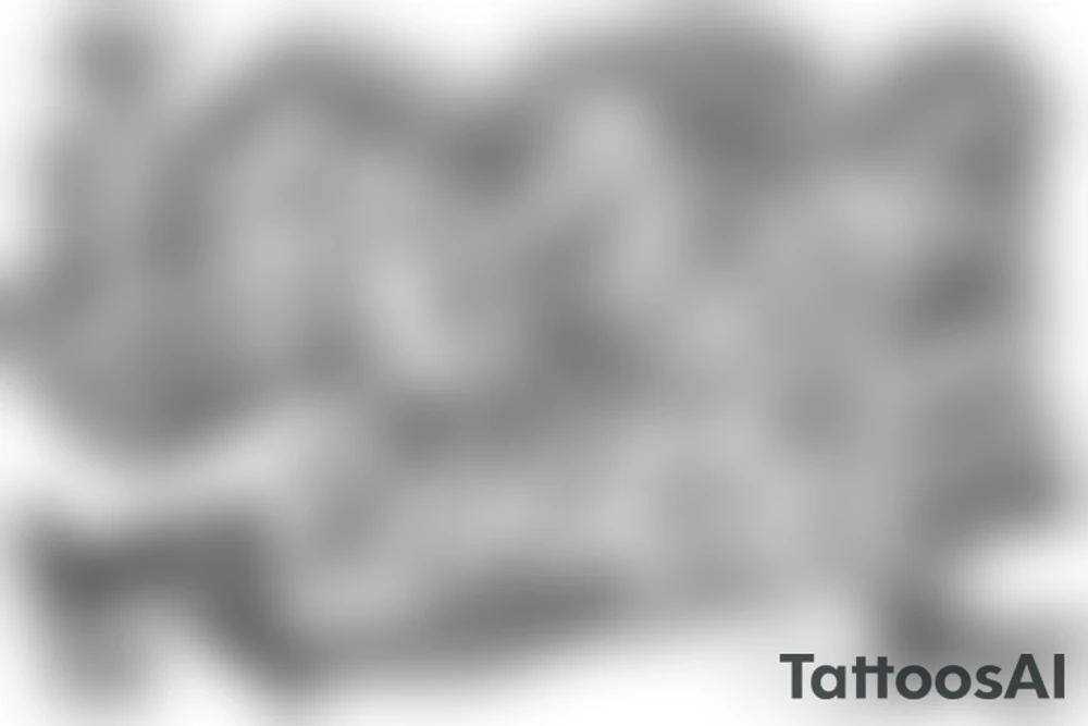 The big graffiti of the word Bish in one stole and the second graffiti word City smaller tattoo idea