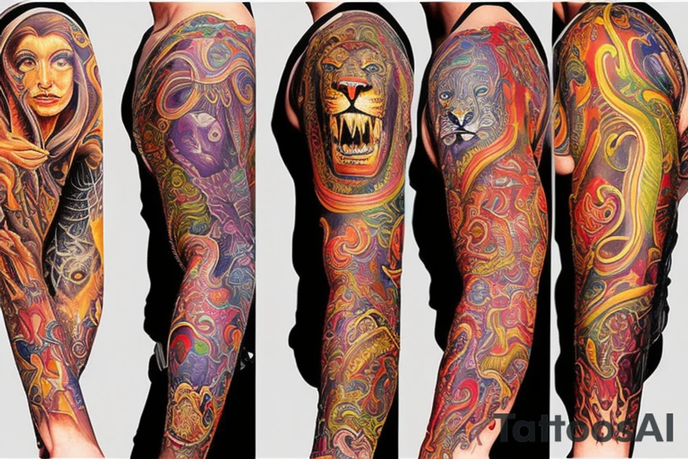 sleeve tattoo
10,000 days
lion
Divinely Illuminated tattoo idea