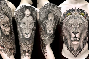 sleeve tattoo
10,000 days
lion
Divinely Illuminated tattoo idea