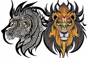 sleeve tattoo
10,000 days
lions and dragons head
lions hair
Divinely Illuminated
full colour tattoo idea