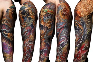 sleeve tattoo
10,000 days
dragon with lions mane
lions hair
Divinely Illuminated
full colour tattoo idea