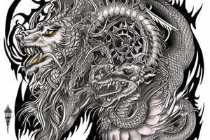 sleeve tattoo
10,000 days
dragon with lions mane
lions hair
Divinely Illuminated
full colour tattoo idea
