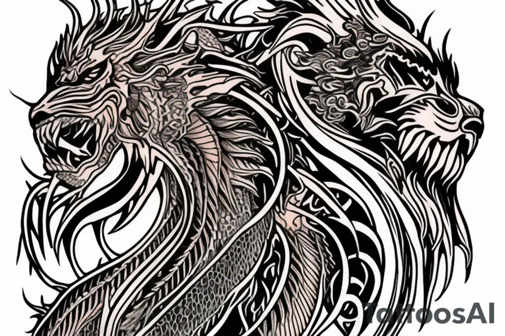 sleeve tattoo
10,000 days
dragon with lions mane
lions hair
Divinely Illuminated
full colour tattoo idea