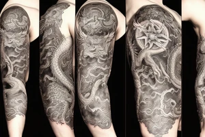 sleeve tattoo
10,000 days
dragon with lions mane
lions hair
Divinely Illuminated
full colour tattoo idea